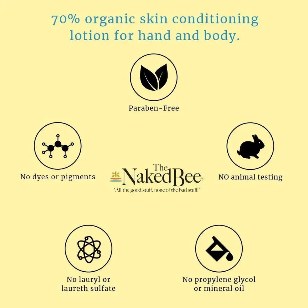 The Naked Bee Moisturizing Hand Wash Unscented 8.0 oz Pump Organic Aloe Vera